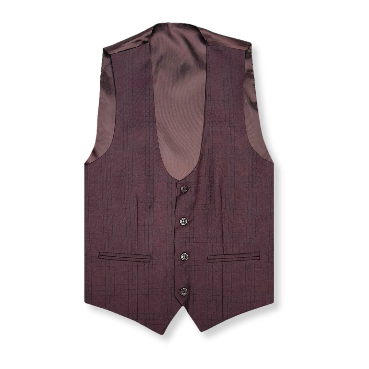 D’Alfonso Plaid Vested Suit