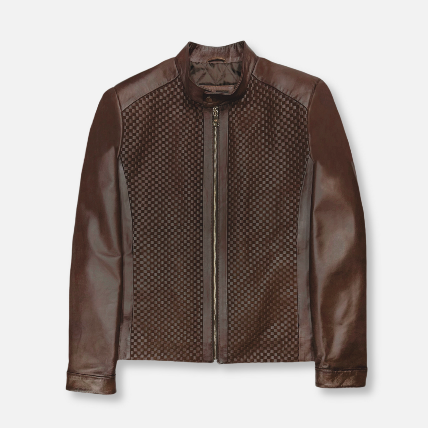 Dillard Racer Woven Leather Jacket