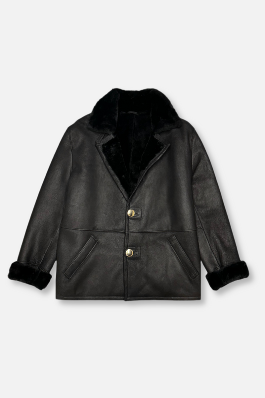 Dillinger Leather Shearling Overcoat Jacket