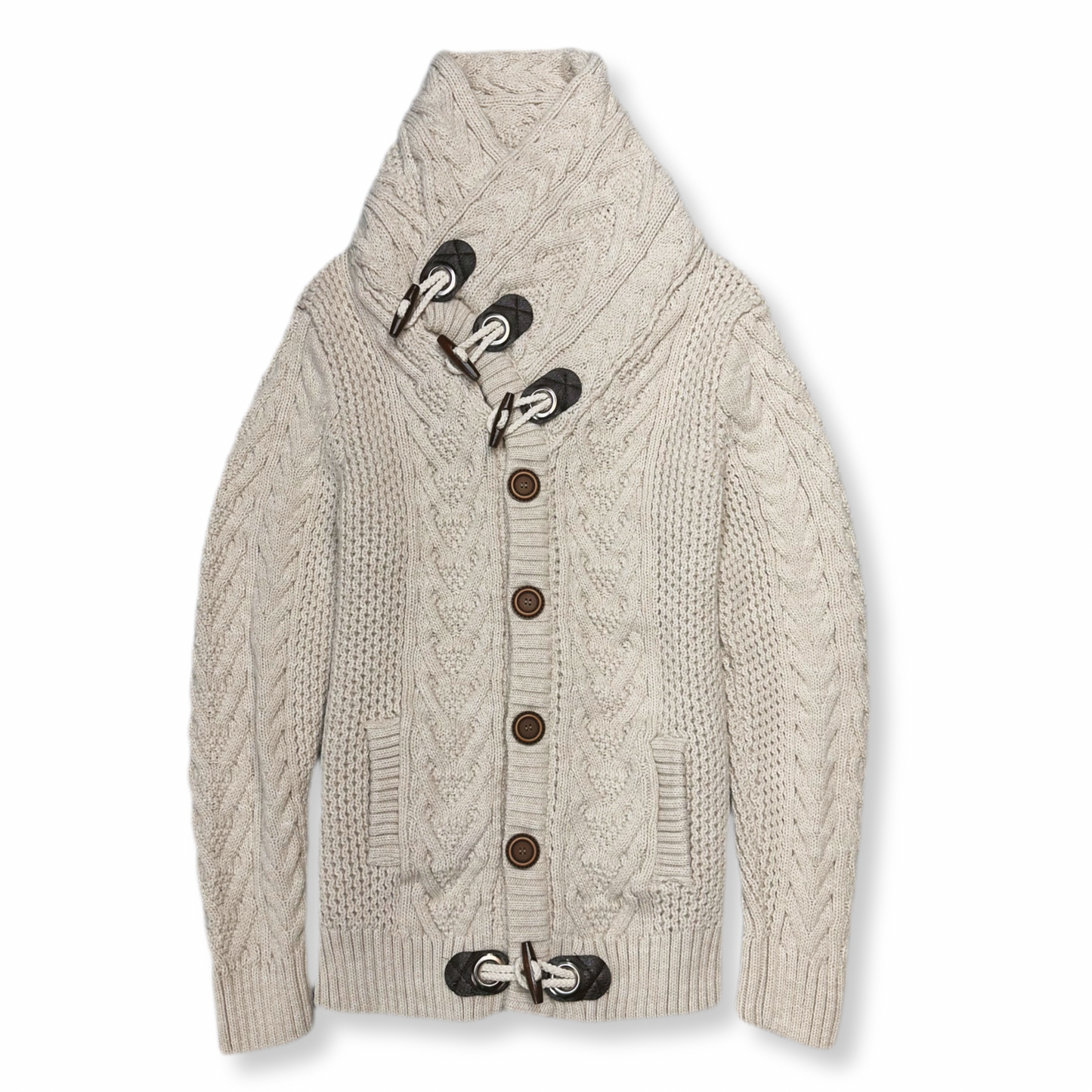 Dwight Cable Knit Button-Up Sweater