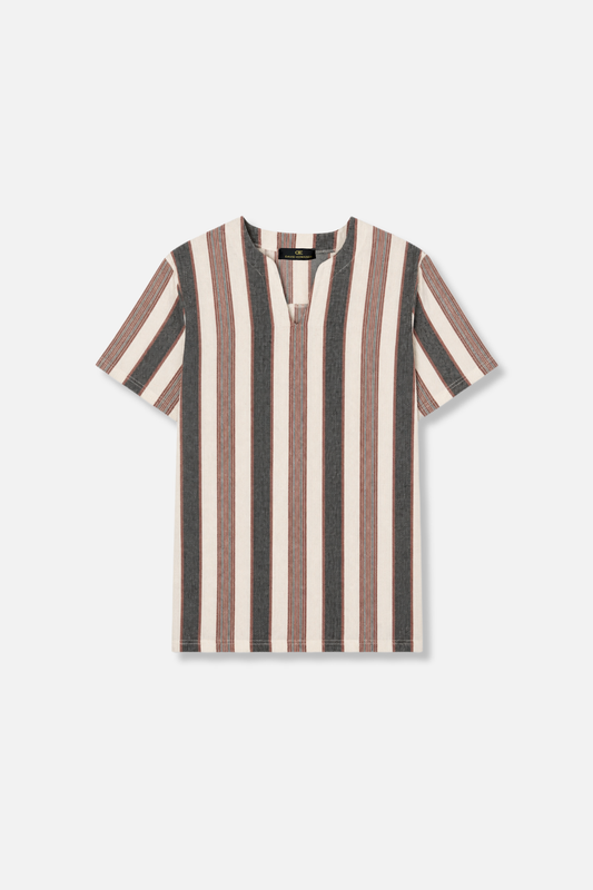 D'Antoni Slit Collar T-Shirt