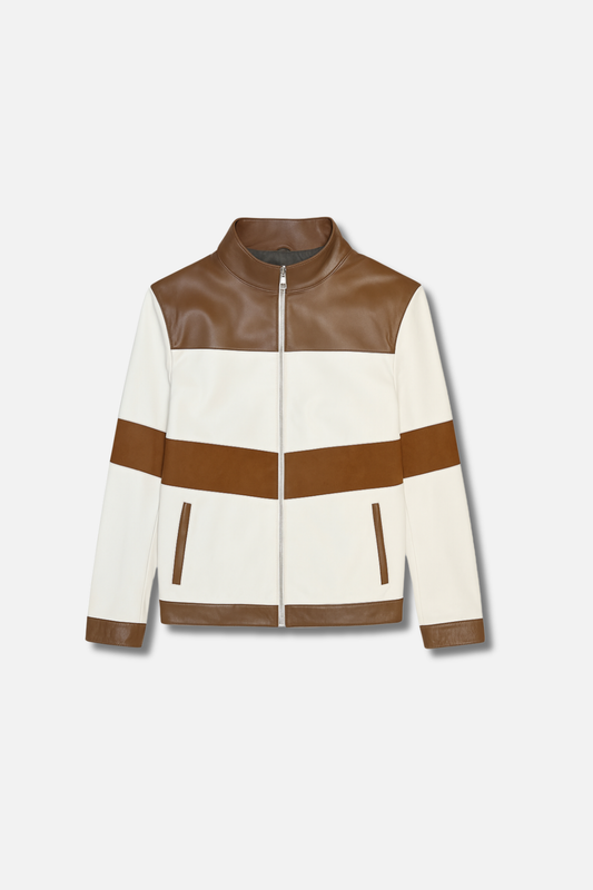 Daxton Patchwork Leather Biker Jacket