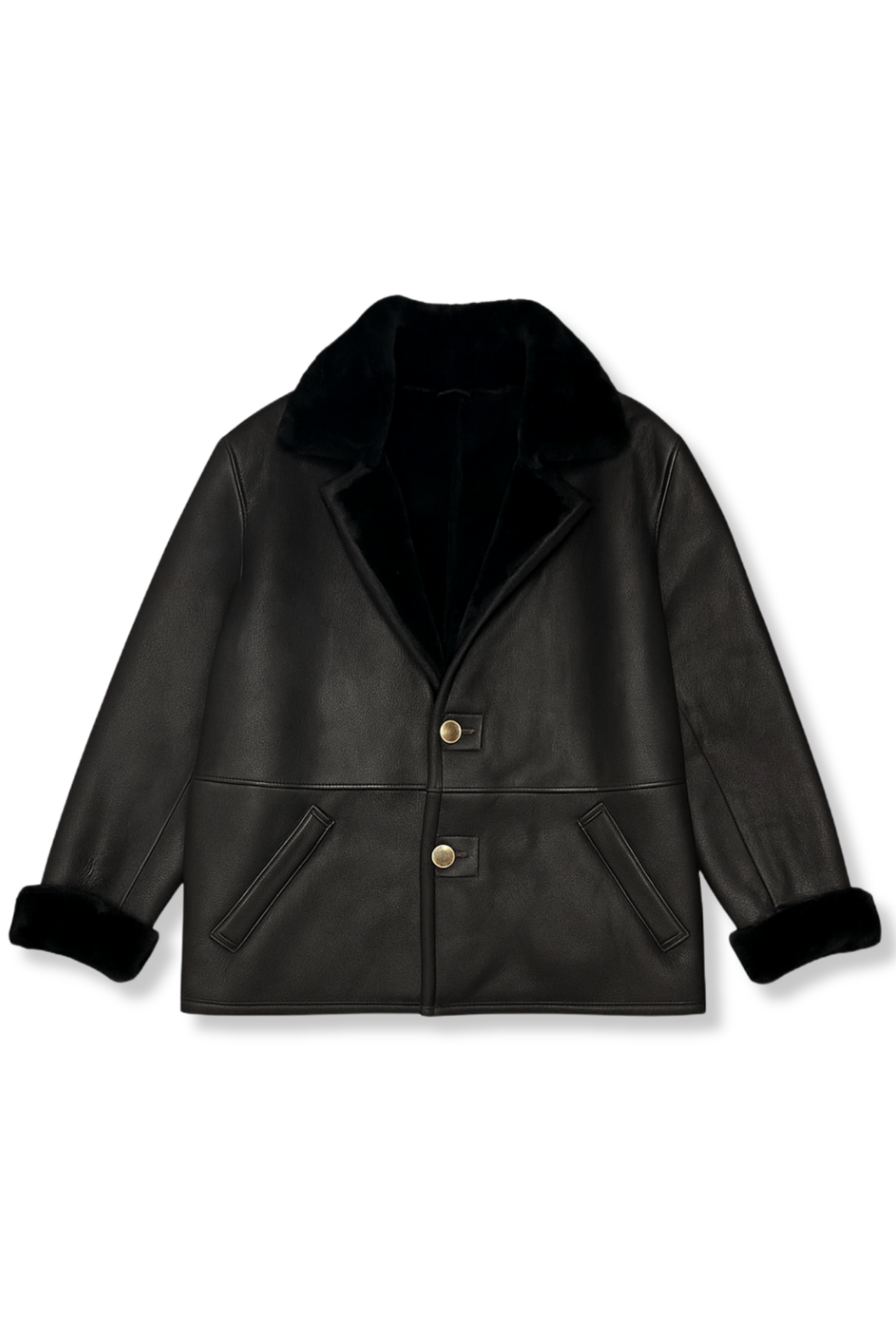 Dillinger Leather Shearling Overcoat Jacket