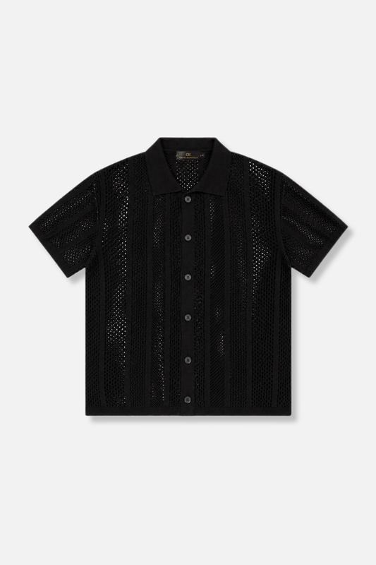 Darius Crochet Polo Cardigan