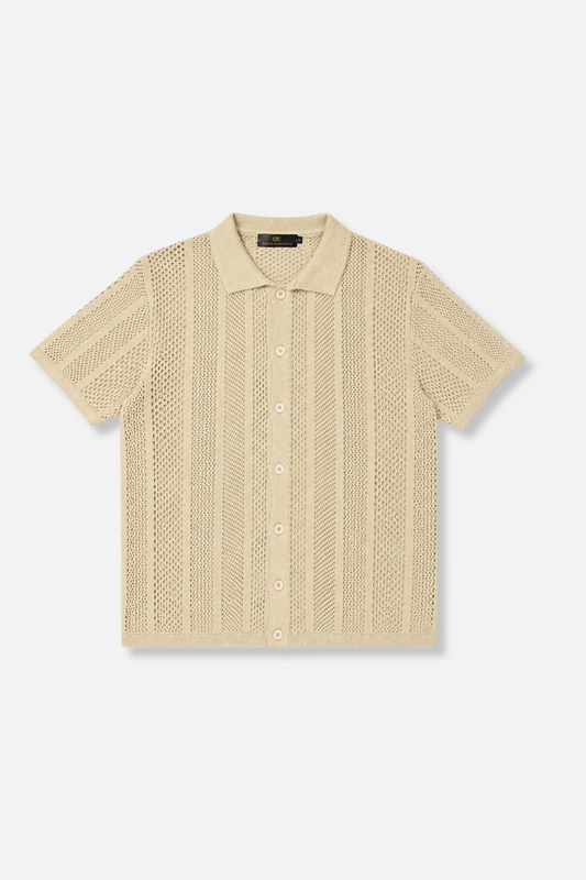 Darius Crochet Polo Cardigan