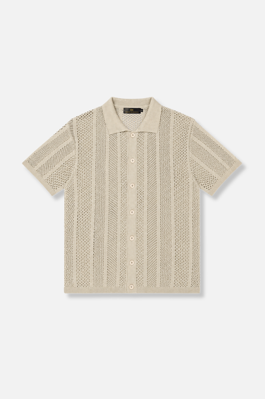 Darius Crochet Polo Cardigan