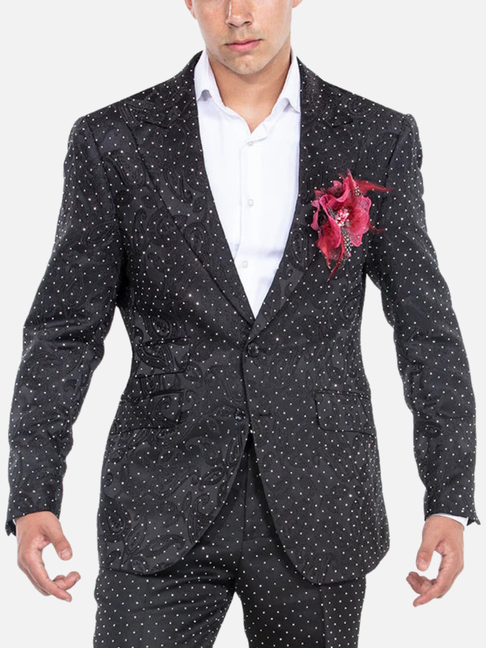 Delone Rhinestone Paisley Suit