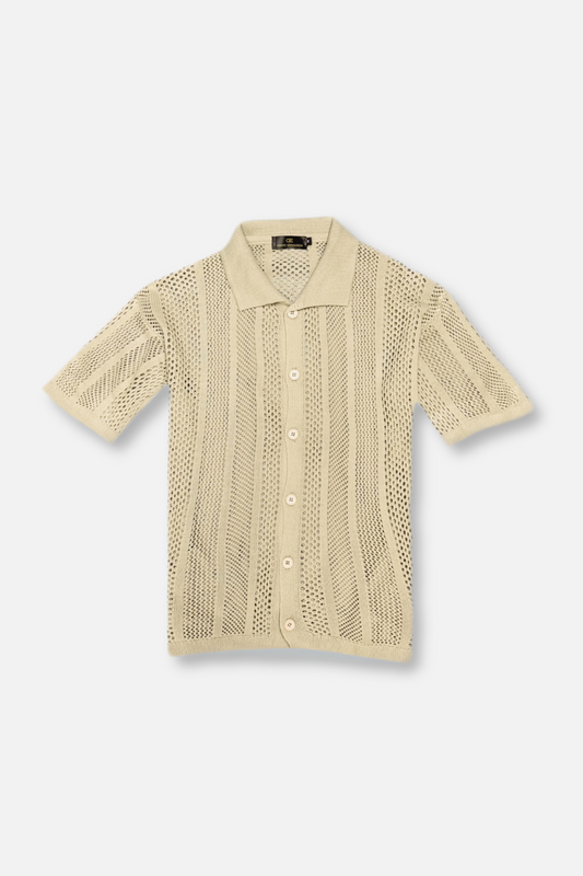 Darius Crochet Polo Cardigan