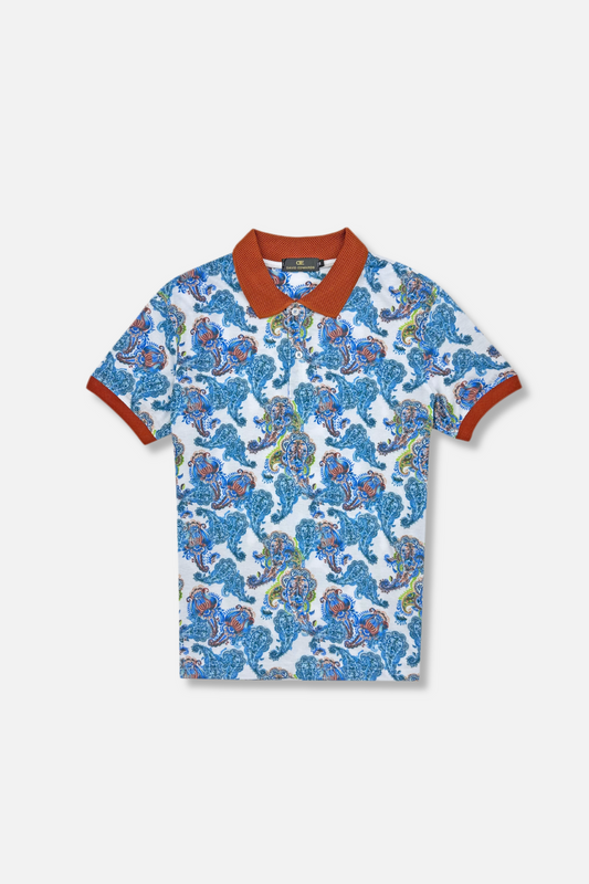 Drailes Printed Pique Polo