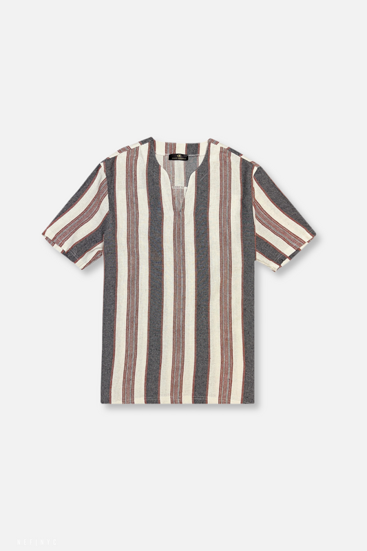 D'Antoni Slit Collar T-Shirt