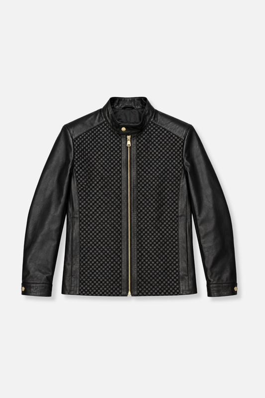 Dillard Racer Woven Leather Jacket