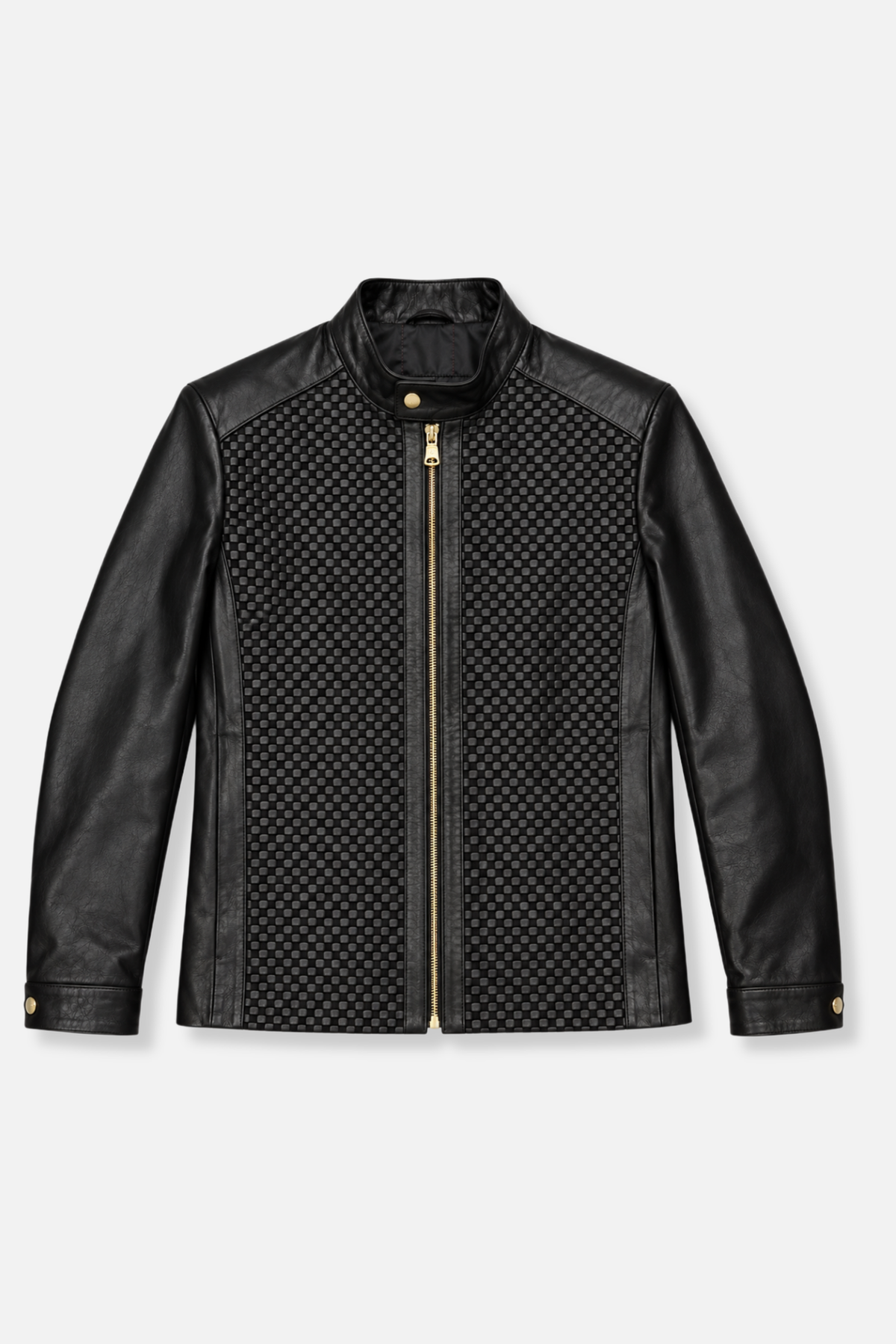 Dillard Racer Woven Leather Jacket