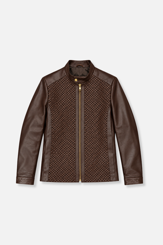 Dillard Racer Woven Leather Jacket