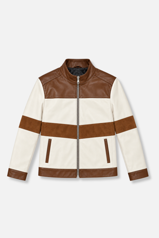 Daxton Patchwork Leather Biker Jacket