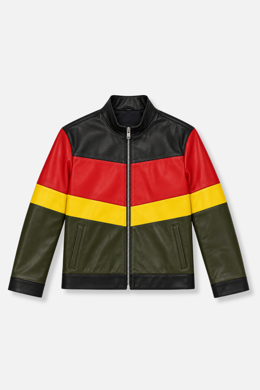 Daxton Patchwork Leather Biker Jacket