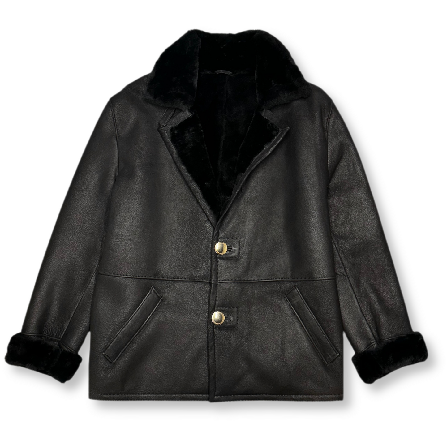 Dillinger Leather Shearling Overcoat Jacket