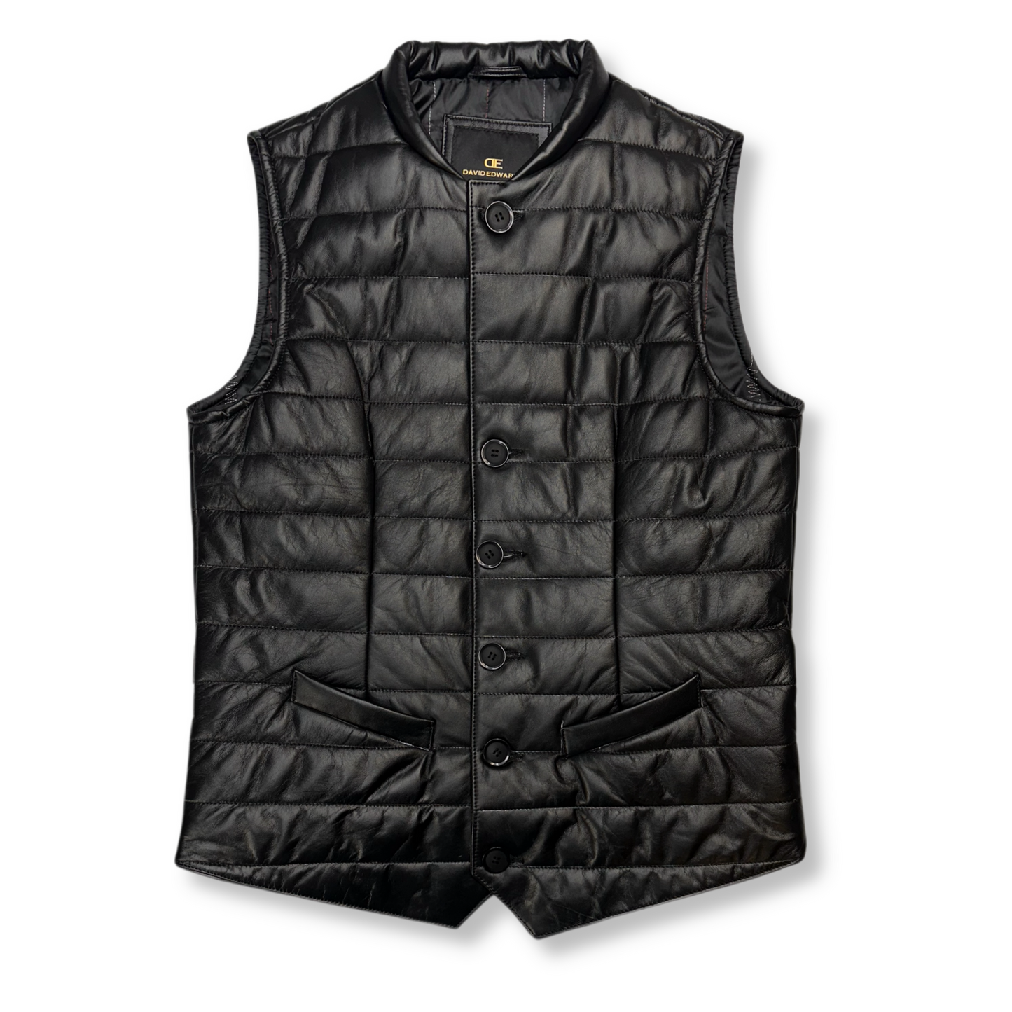 Driver Leather Puffer Vest