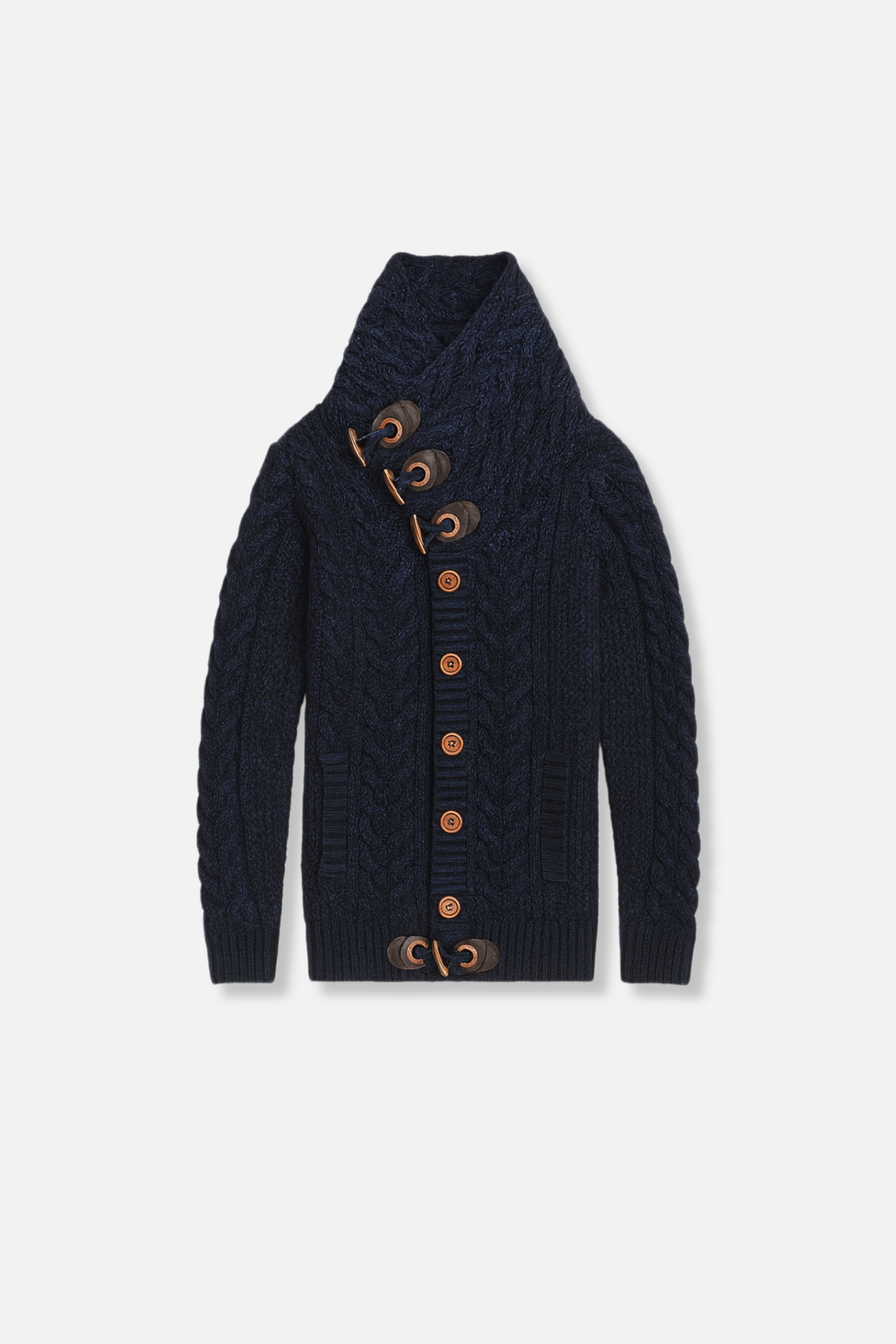 Dwight Cable Knit Button-Up Sweater