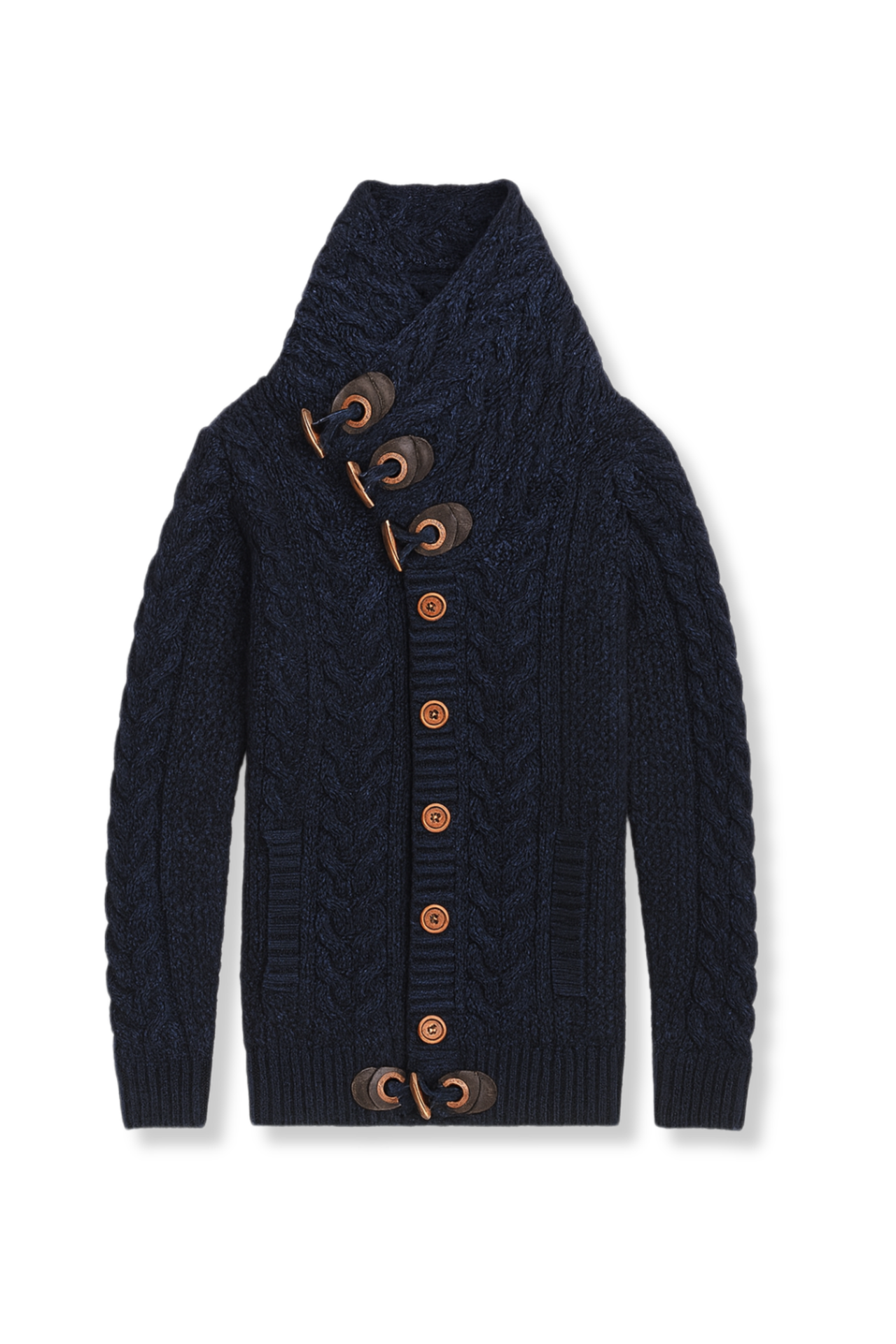 Dwight Cable Knit Button-Up Sweater