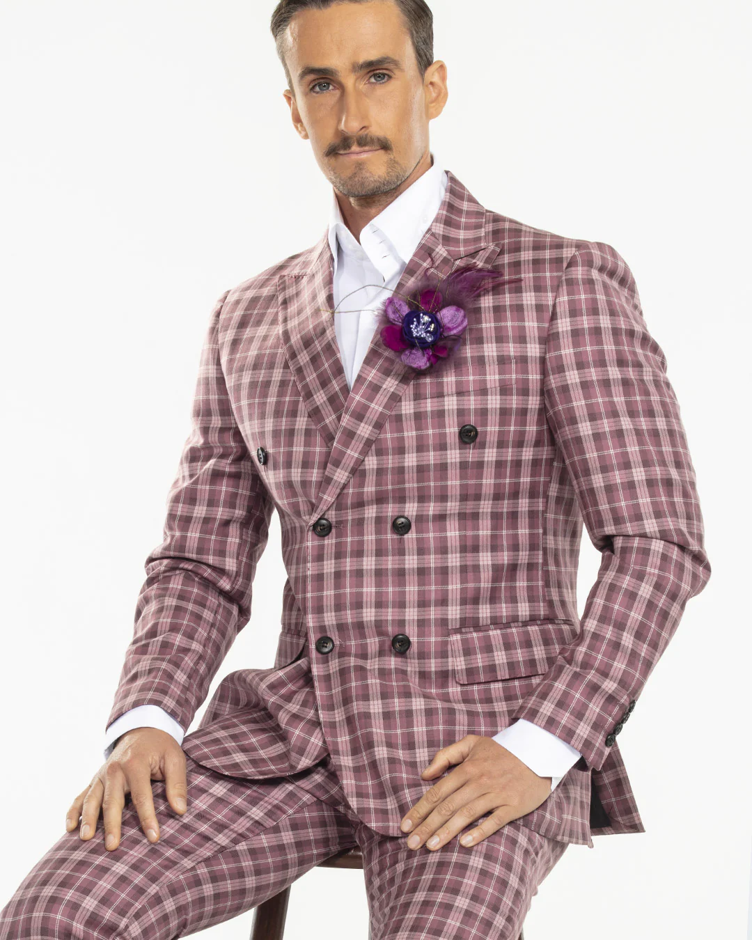 Decato Plaid Double Breasted Suit