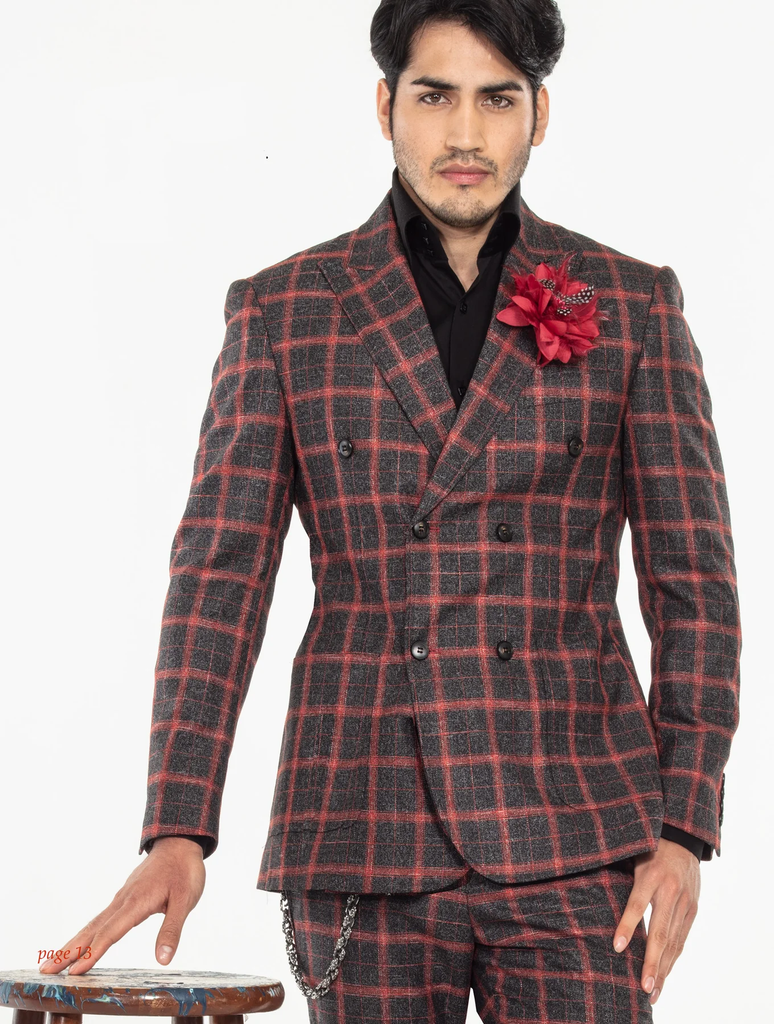 Darner Plaid Double Breasted Suit